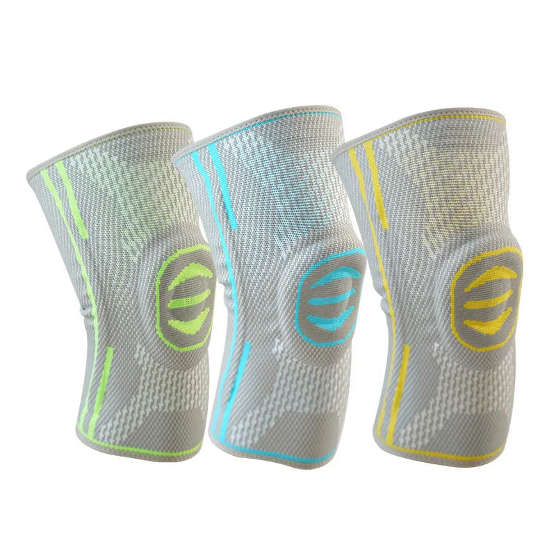 Cotton sports knee cover for mountaineering in green blue yellow for men and women sizes M L XL