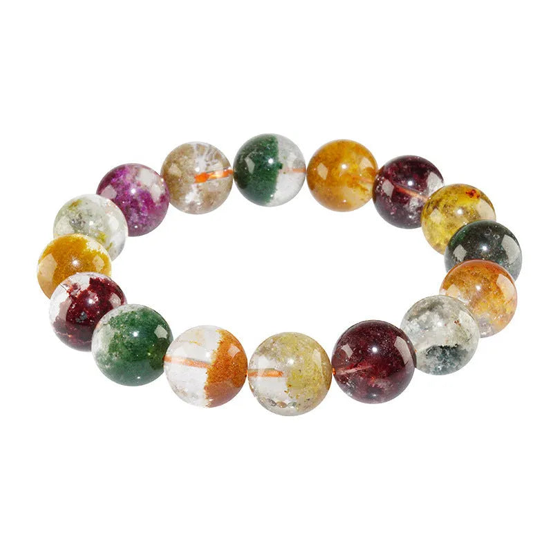 10mm crystal ethnic bracelet with colourful ghost cornucopia design