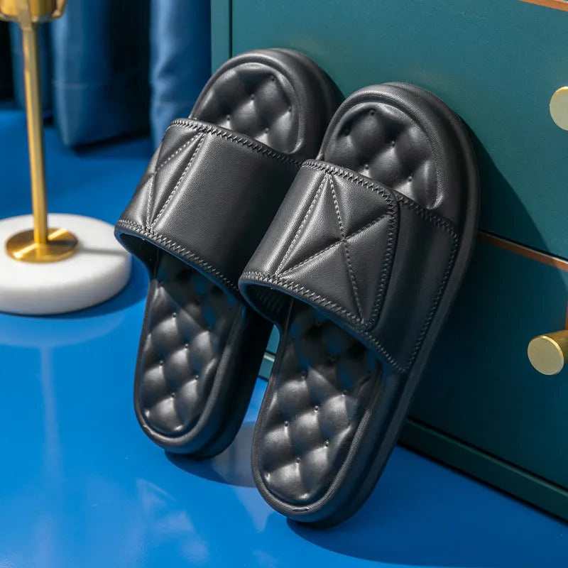 EVA bathroom slippers with thick non-slip sole in five colour options
