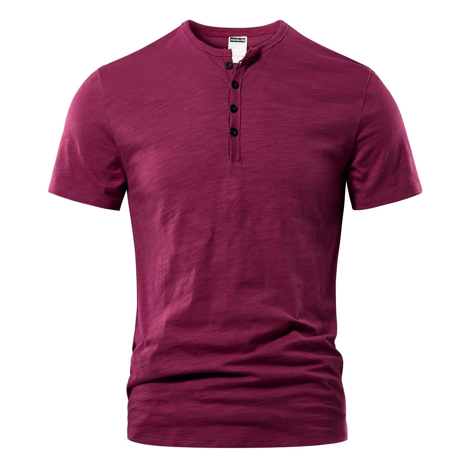Men's slub cotton short sleeve t-shirt in denim blue on a mannequin