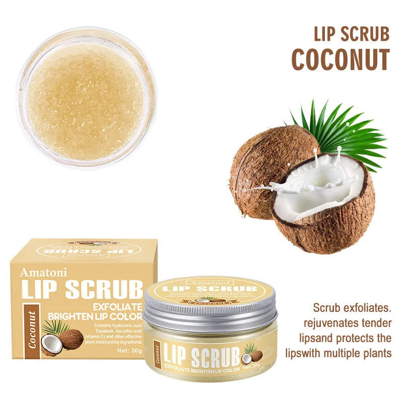 Amatoni Lip Scrub pot with 30g fruit flavour exfoliating cream for lips