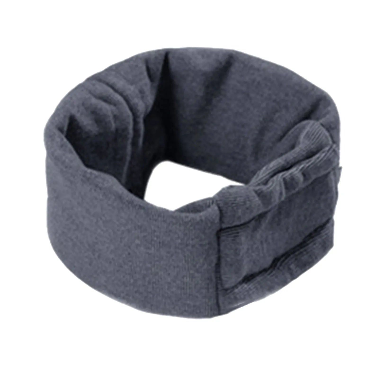 Black dog calming hoodie with ear wraps and closure, shown on a dog model