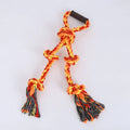 Blue and yellow extra large cotton rope dog tug toy with non-slip handle for aggressive chewers