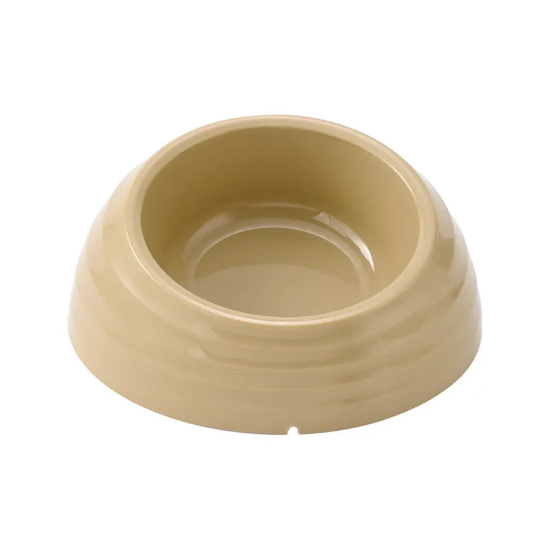 Plastic single cat bowl in beige, brown, and light green colour options