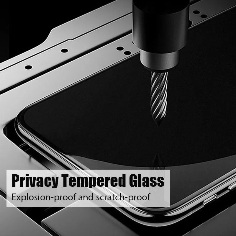 Minimalist anti-spy privacy screen protector for Xiaomi Poco and Redmi Note smartphones with blue light filter