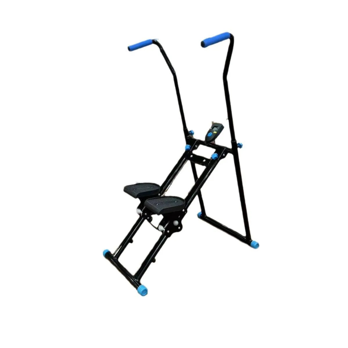 Starlight White foldable multifunction treadmill with integrated overhead climbing frame.