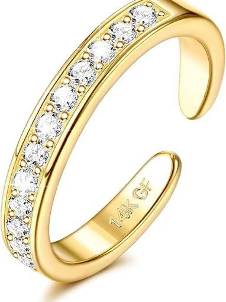 Geometric toe ring with 14K gold plating over copper in unisex design