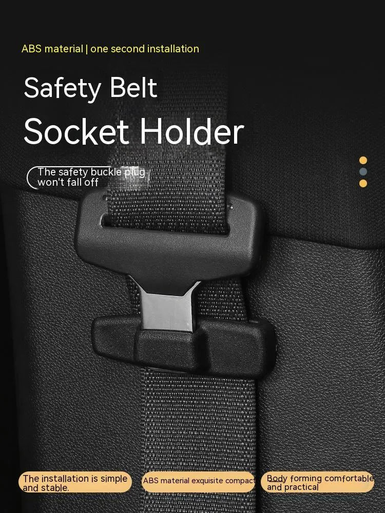 Black ABS plastic car safety belt stopper clip set with 2 pieces in OPP packaging