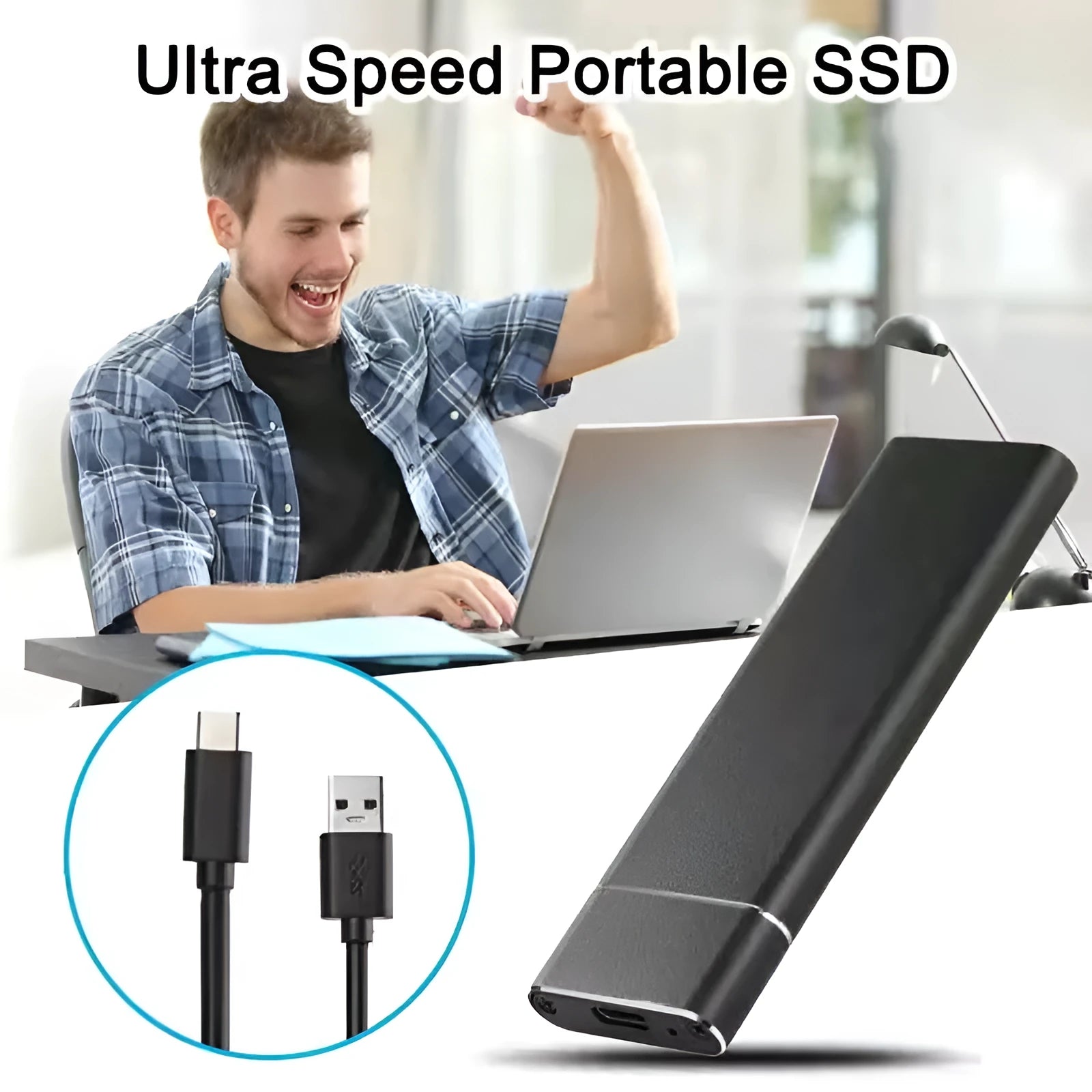 6TB mobile hard disk external SSD storage device with metal shell in ultra-thin design showing colour options