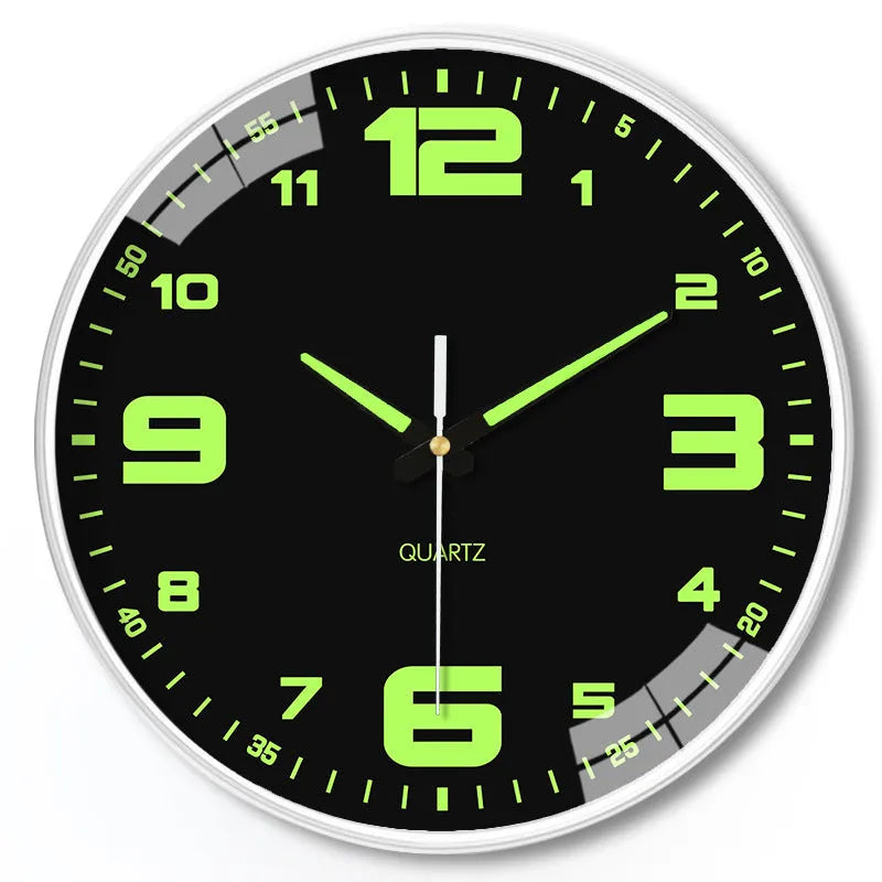 20cm luminous wall clock with modern design in plastic construction