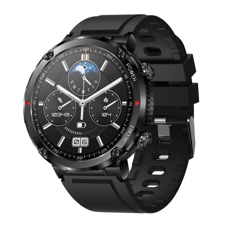 T30 Smart Watch with black silicone strap showing time and heart rate on screen