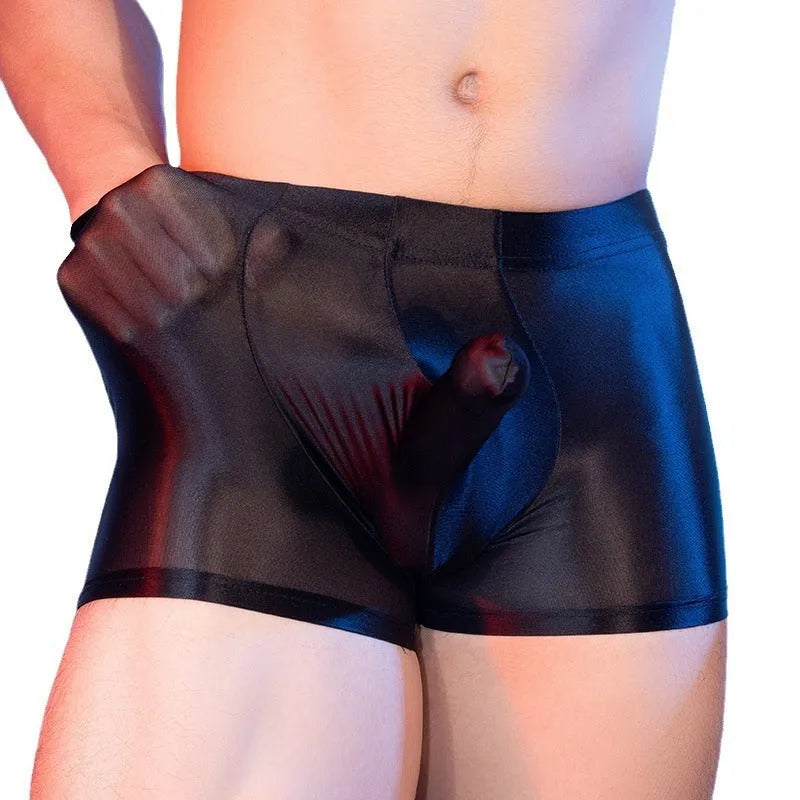 Men's animal year red boxer shorts with seamless nylon construction and mid waist design