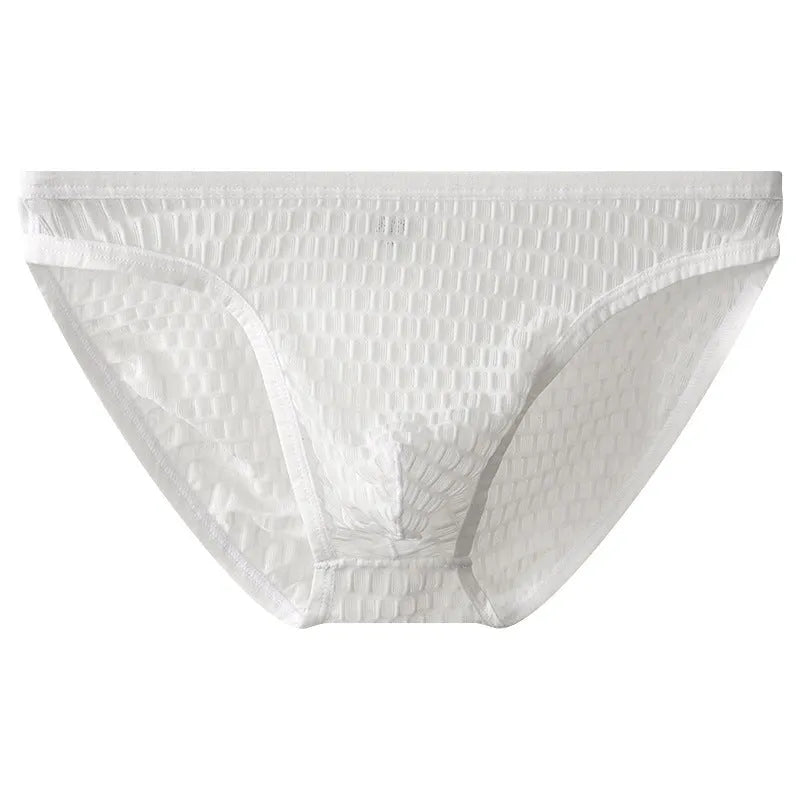 Men's low waist transparent lace underwear shorts in black, green, light purple, rose red, or white