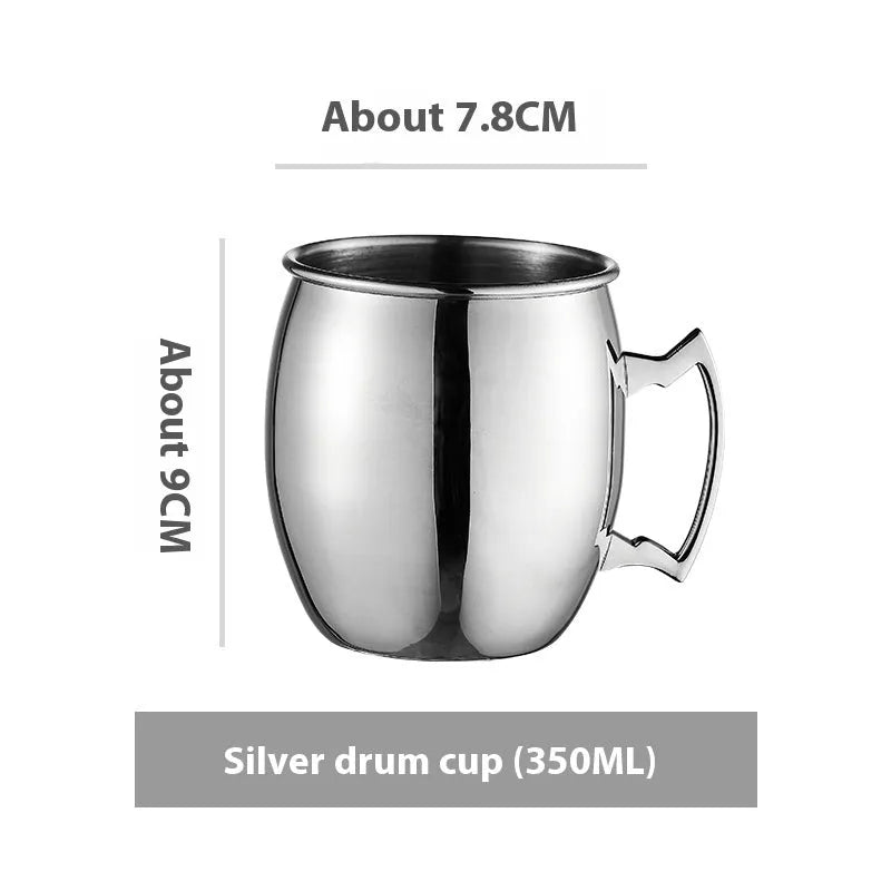 Stainless steel Moscow mule cup with copper plating in multiple colour options and capacity sizes