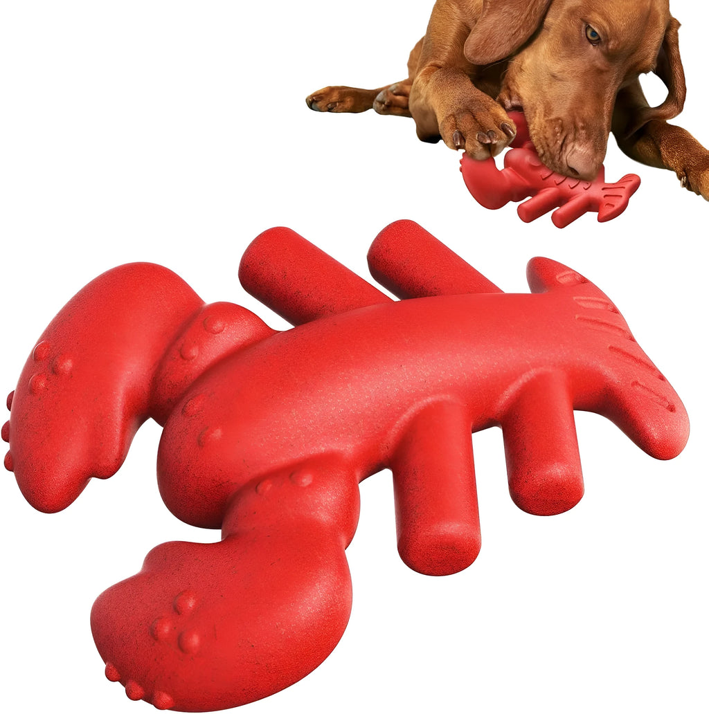 Large red nylon dog chew bone toy for aggressive chewing by big dogs.