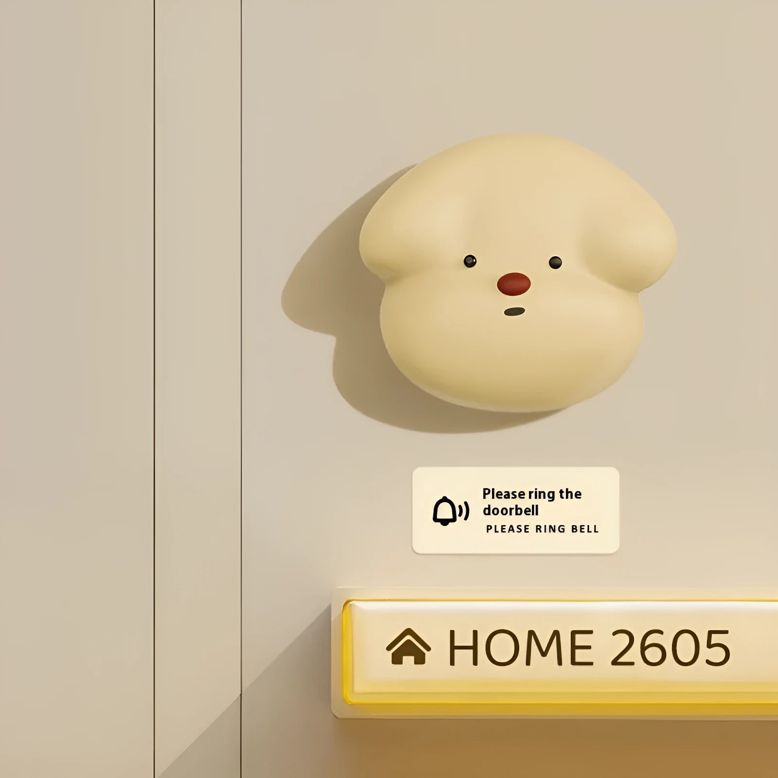 Plug-in wireless beeper doorbell in milky yellow or white for household use