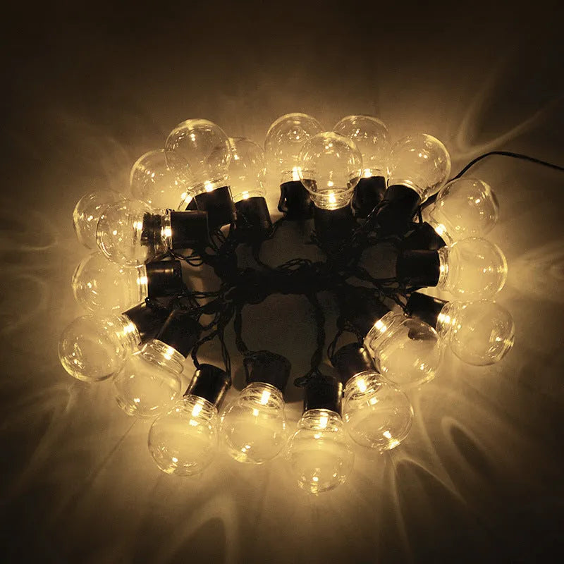 10-metre solar-powered decorative lighting string with 40 LED lights for outdoor festival and tent decoration