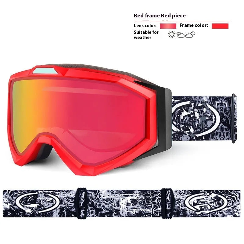 Motorcycle goggles with double-layer anti-fog lenses in a black frame with gray lens.