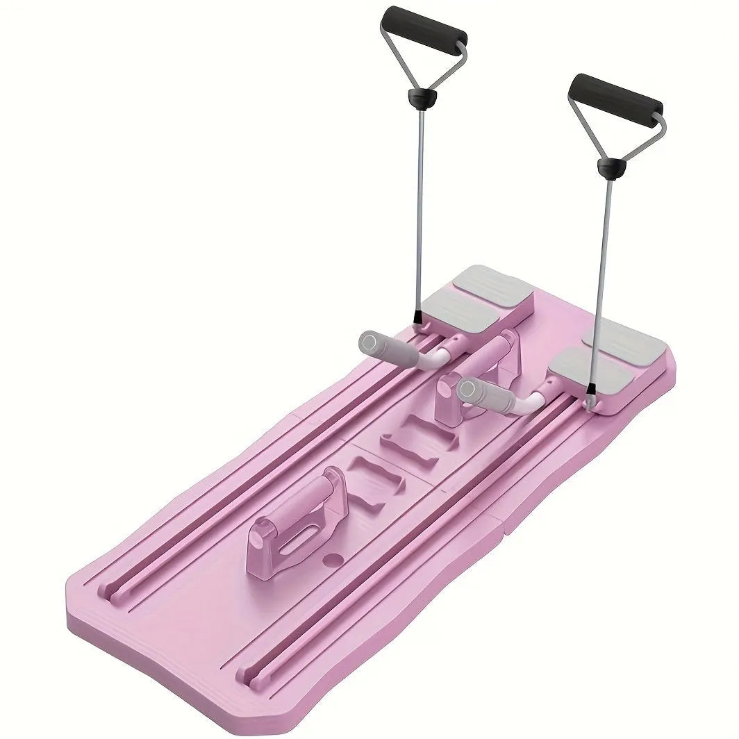 Multifunctional wheeled supine fitness board in blue foldable design
