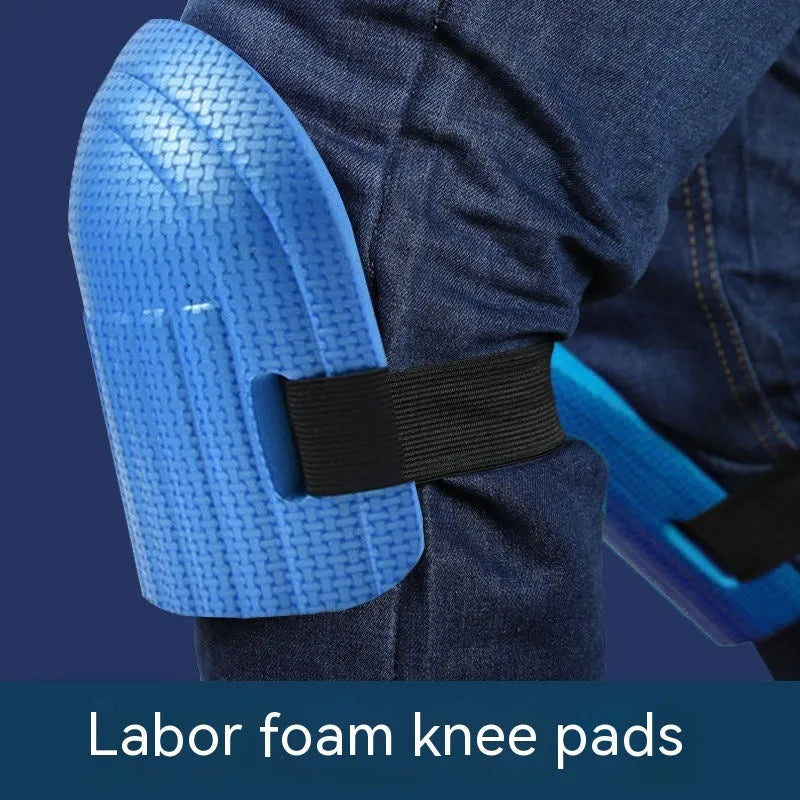EVA foam kneeling pads with approximately 11mm thickness shown in black, blue, green, and pink colour options