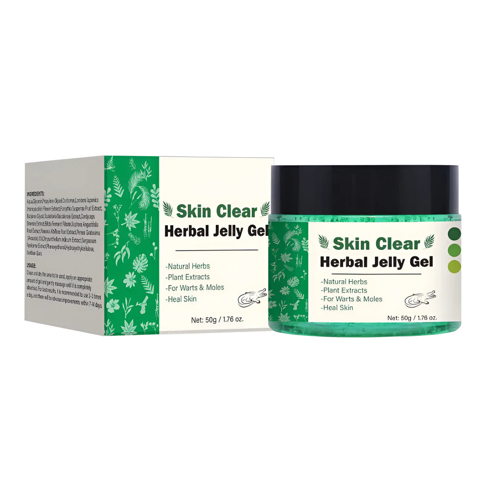 Clear herbal gel in 50g jar with FP-B012-50g specification for topical body care
