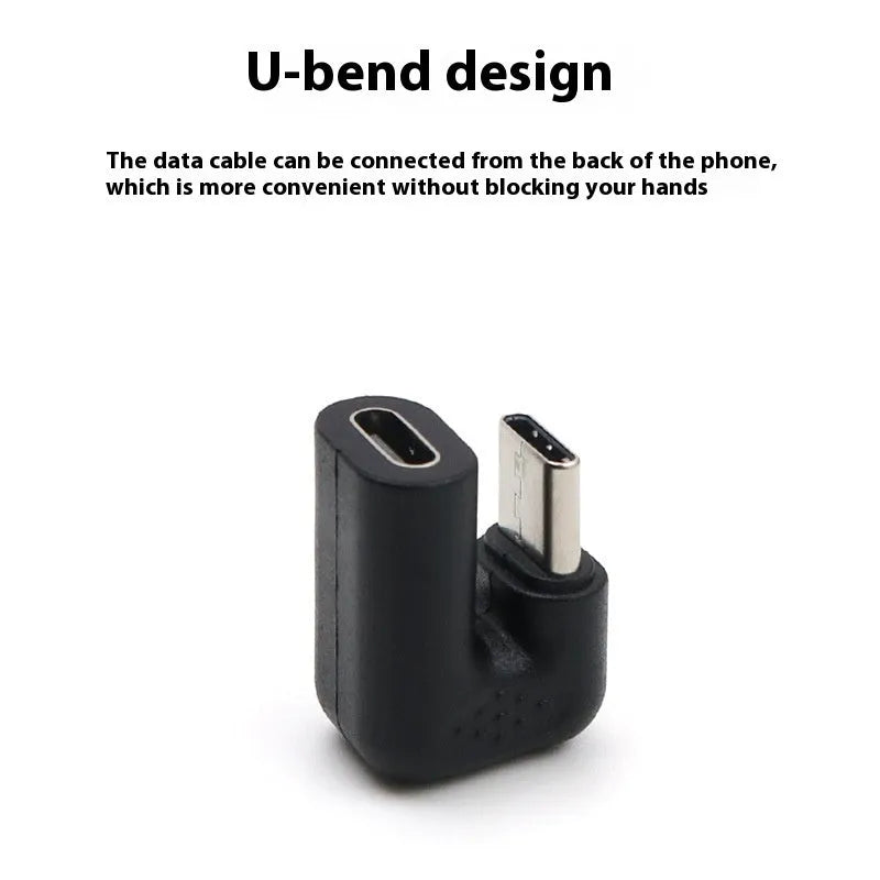 Plastic U-bend adapter extension cable for mobile phones and tablets with multiple connector adapters
