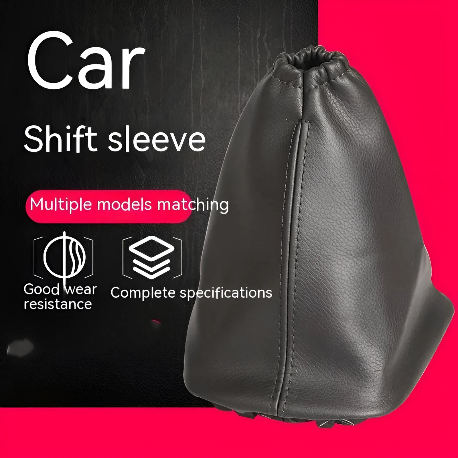 Black leather car shift lever dirt-proof cover for Toyota Corolla