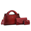 Women's square crossbody handbag with crocodile pattern texture in multiple colour options