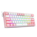 K617 mechanical keyboard with RGB lighting and white pink colour scheme