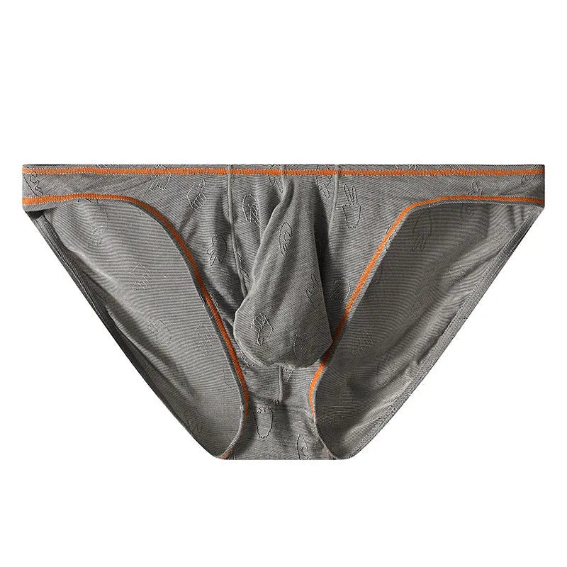 Men's modal butt-lift underwear in dark gray, pink, yellow green, blue, and sky blue colours.