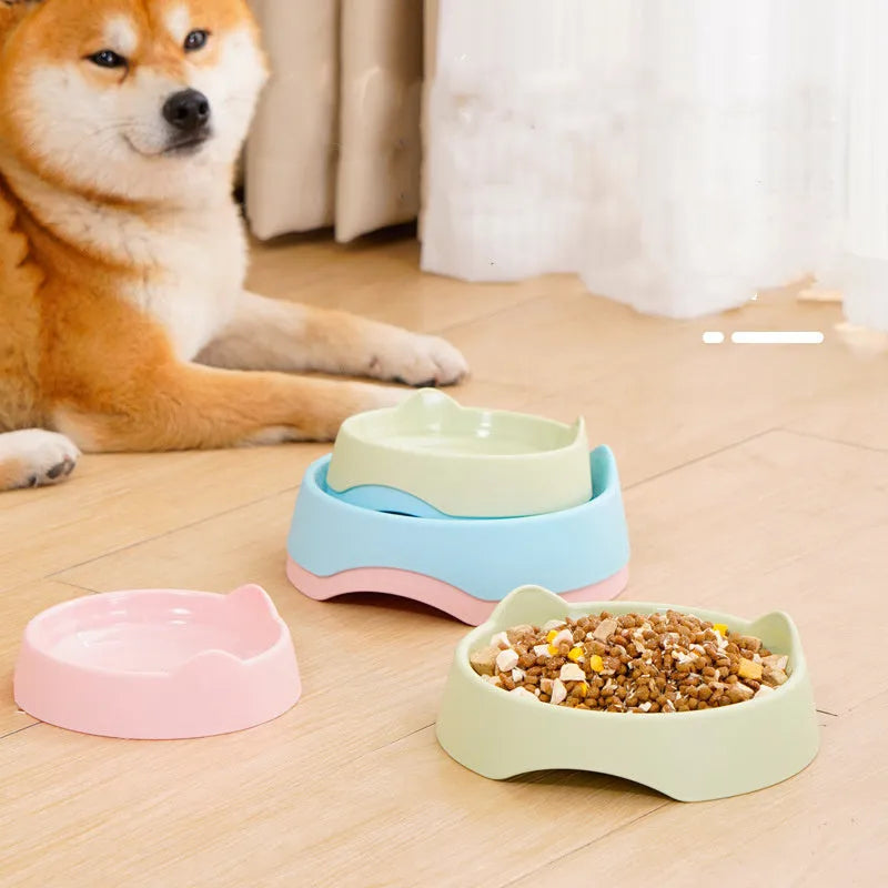 Blue ceramic dog slow feeder bowl with raised maze cups for fast-eating puppies