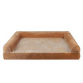 Square cloth dog bed with sponge insert, shown in dark grey colour