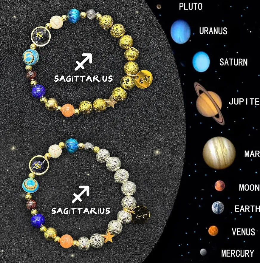Natural stone beaded bracelets with Chinese zodiac animal designs on elastic cords