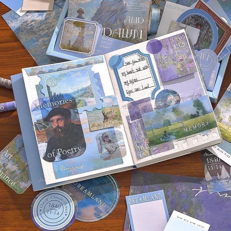 Creative A6 journal gift box set with plaid design notebook, bookclothes, cards, and stationery items