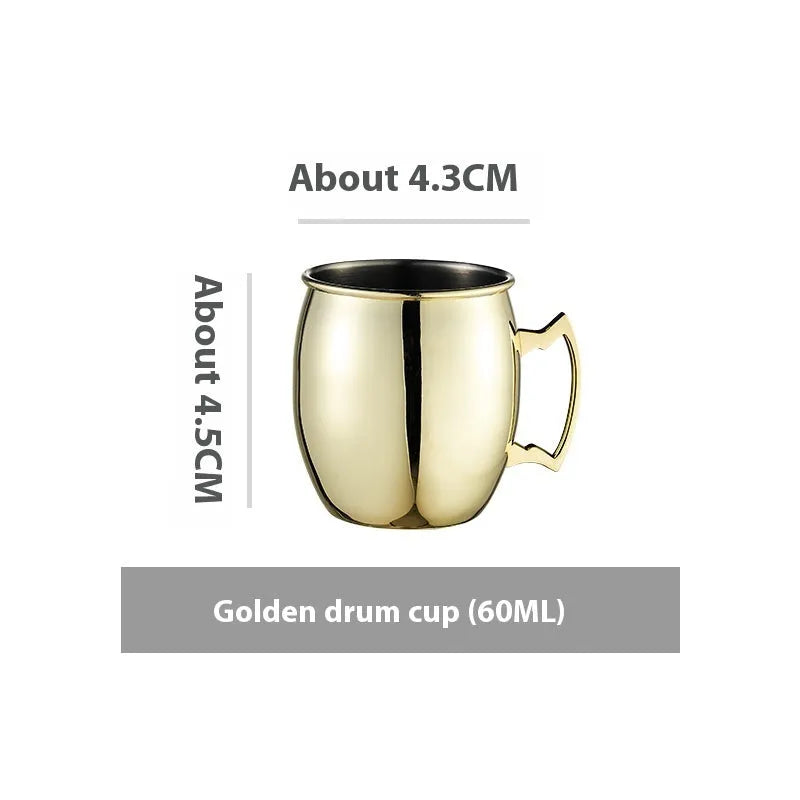 Stainless steel Moscow mule cup with copper plating in multiple colour options and capacity sizes