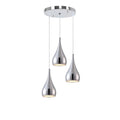 Minimalist iron restaurant chandelier bedside lamp in black, chrome or white finishes