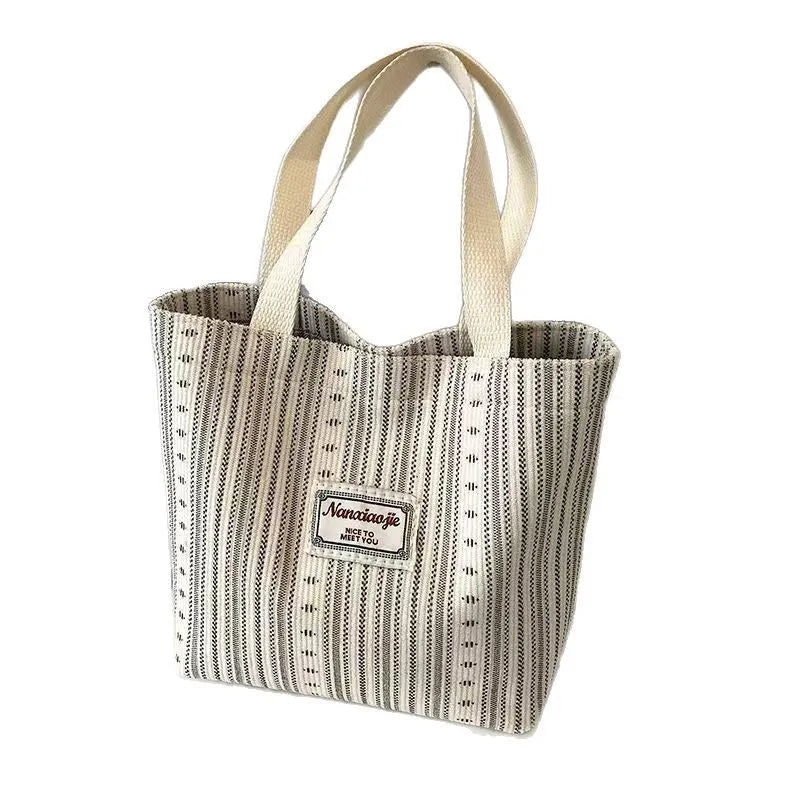 Japanese style corduroy crossbody bag in dark brown, grey, or ivory white with large capacity