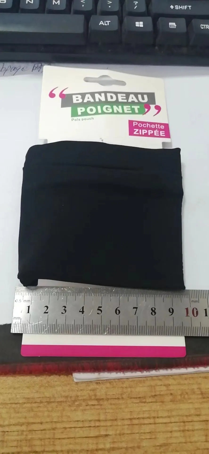 Wrist bag armband sleeve for mobile phone with 10cm x 10.5cm dimensions designed for camping and fitness use.