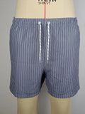 Men's striped beach shorts with straight legs and triangle lining in polyester fibre blend fabric