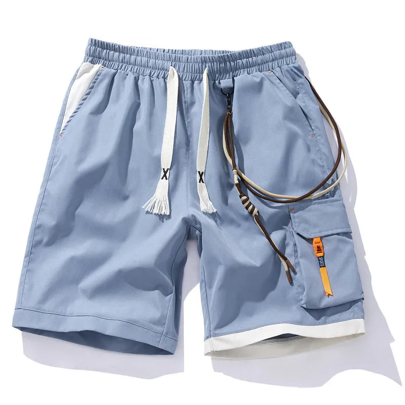 Men's plus size bamboo fibre shorts in a straight-leg cropped style, shown in coffee colour.