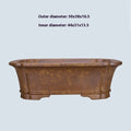 Purple sand rectangular segment mud flowerpot with hand-changed texture and double-pumping angle design.
