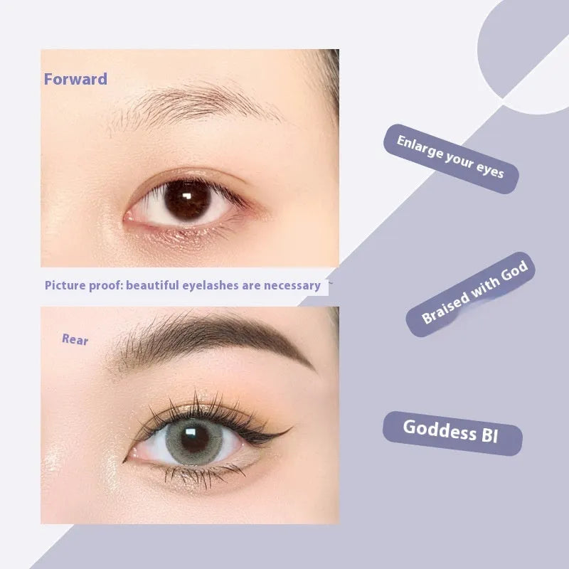 Black V-shaped fishtail false eyelashes showing thick segment design on a clear band.