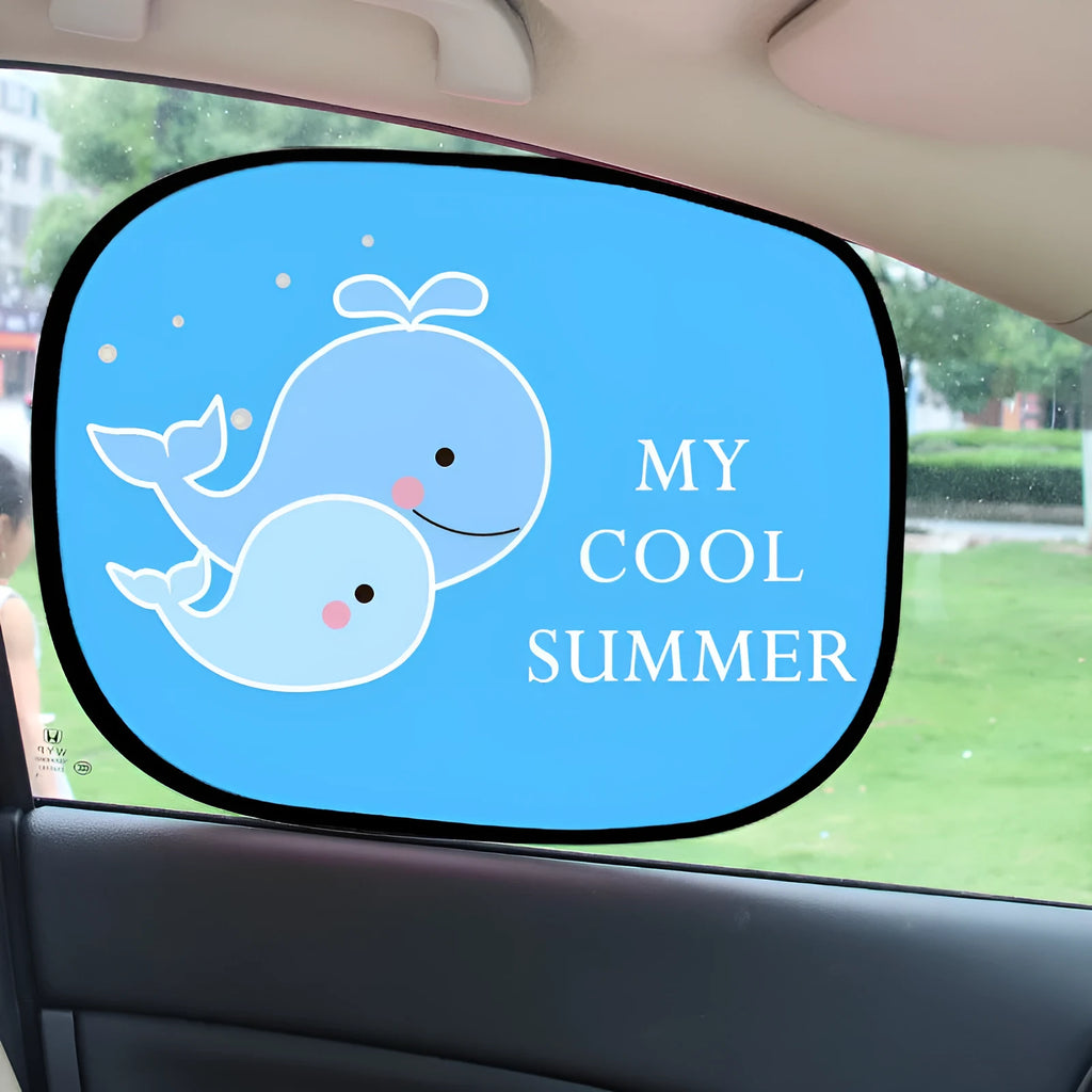Electrostatic adsorption car side window sunshade pair made from nylon mesh material