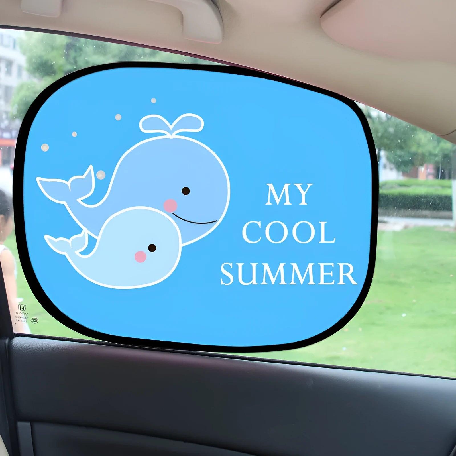Electrostatic adsorption car side window sunshade pair made from nylon mesh material