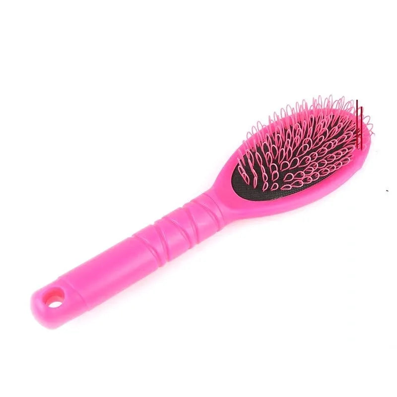Black and pink ABS plastic hair extension comb with ring teeth measuring 22cm by 6cm
