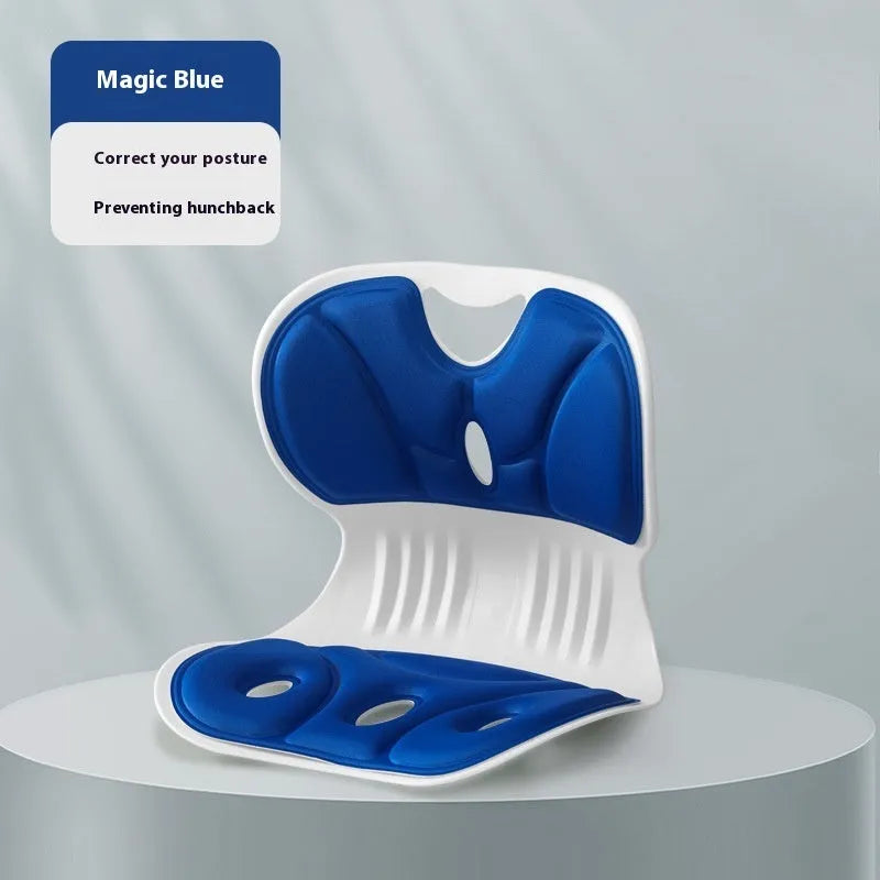 PP memory foam chair backrest cushion with waist pillow fixing band in grey colour