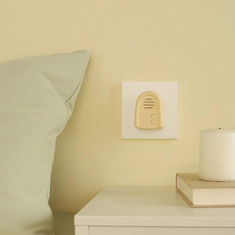 Plug-in wireless beeper doorbell in milky yellow or white for household use