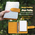 A7 format loose-leaf watercolour book in avocado green, open to show painting pages