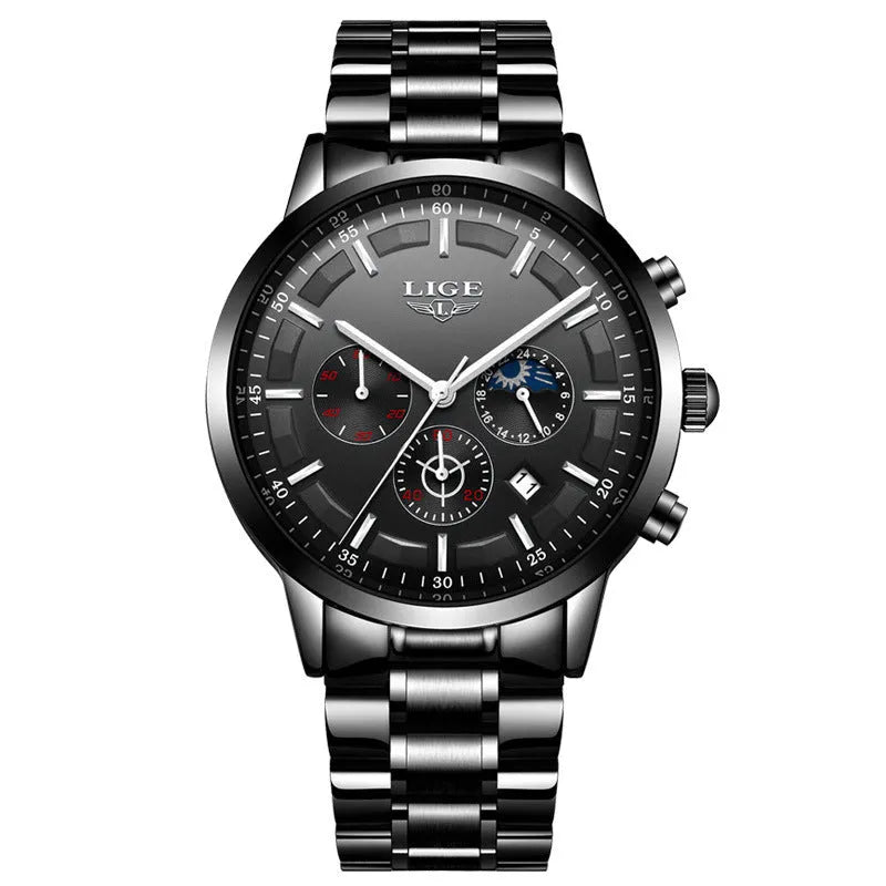 Men's waterproof quartz sports watch in multiple colour options with 12mm thickness