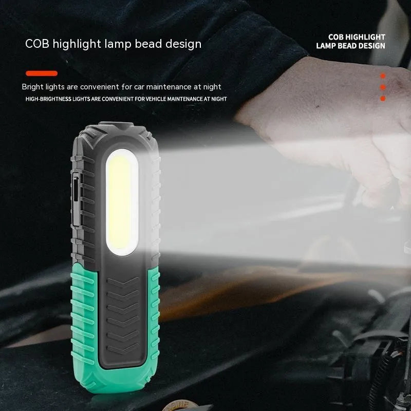 Black green PET coated auto repair work light with USB charging cable for vehicle inspection